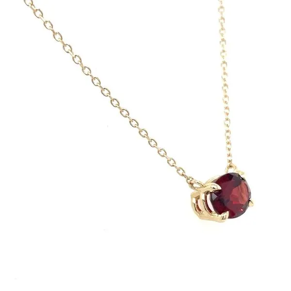 14KY Gold Necklace with 8 x 6 mm Oval Garnet - 18