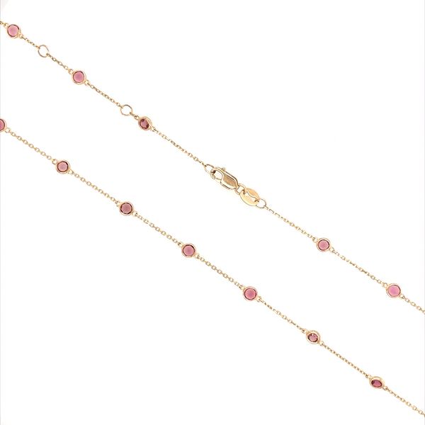 14K Yellow Gold Pink Tourmaline Station Necklace 2.34 CTW Image 3 Franzetti Jewelers Austin, TX