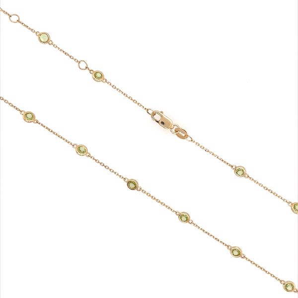 14K Yellow Gold Peridot Station Necklace 2.77 CTW Image 3 Franzetti Jewelers Austin, TX