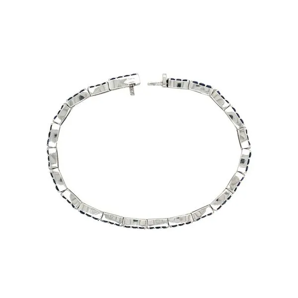 14KW Gold 3.38 CTW Blue Sapphire Wave Bracelet 7