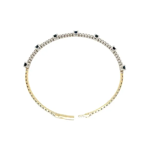 14K Y&W Gold Flexible Halfway Sapphire & Diamond Bangle Bracelet Image 4 Franzetti Jewelers Austin, TX