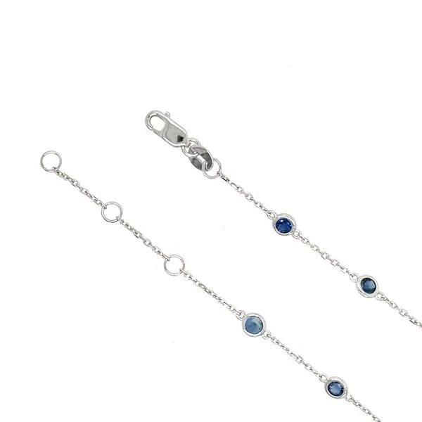 14KW Gold Blue Sapphire Station Bracelet 1.02 CTW 7.5