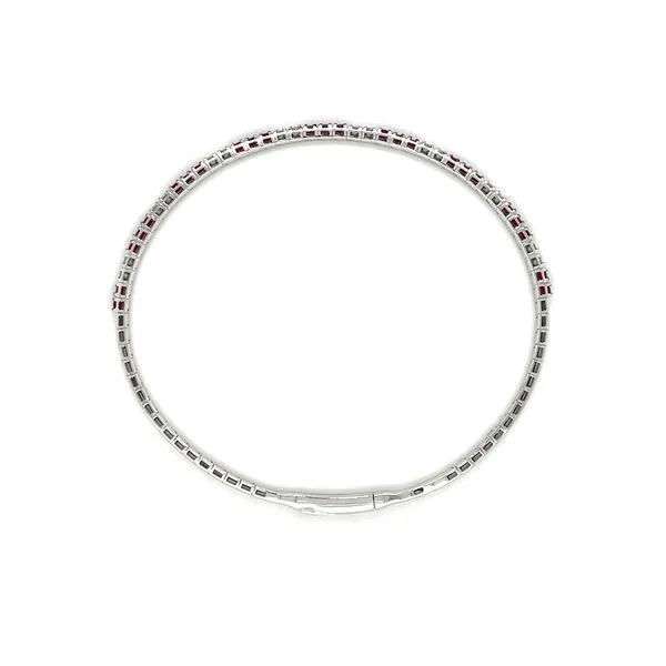 14KW Gold Flexible Halfway Ruby & Diamond Bangle Bracelet Image 4 Franzetti Jewelers Austin, TX