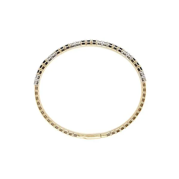 14KY&W Gold Flexible Halfway Blue Sapphire & Diamond Bangle Bracelet Image 4 Franzetti Jewelers Austin, TX