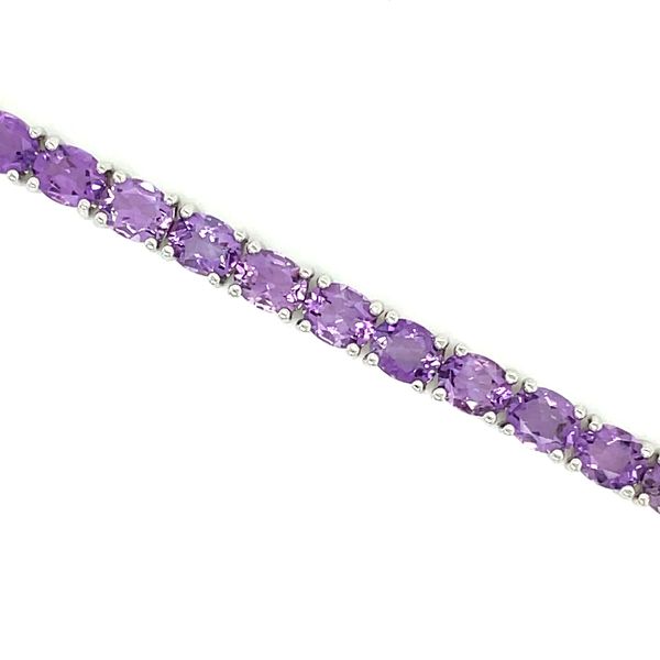 Sterling Silver Oval Amethyst Tennis Bracelet 7.5