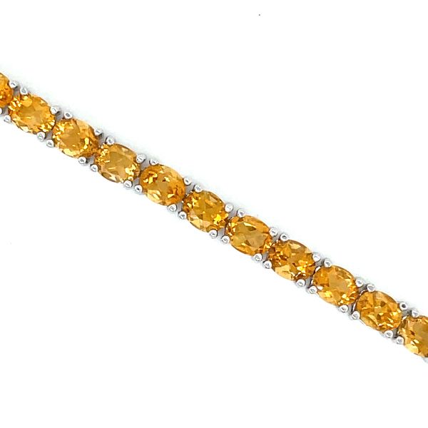 Sterling Silver Oval Citrine Tennis Bracelet 7.5