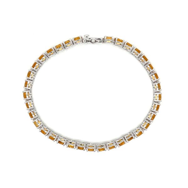 Sterling Silver Oval Citrine Tennis Bracelet 7.5