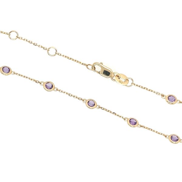 14K Yellow Gold Amethyst Station Bracelet 0.94 CTW 7.5