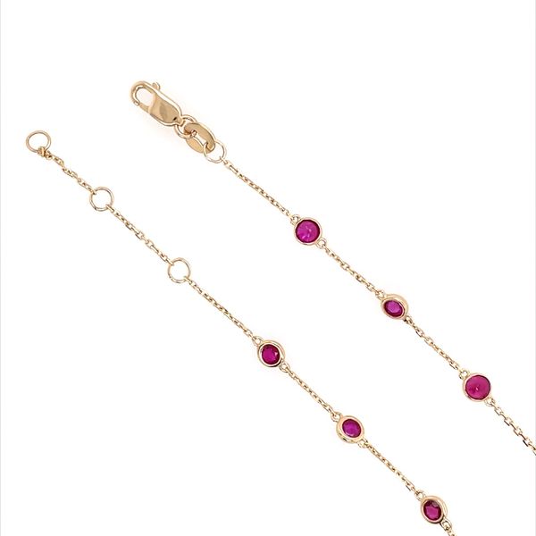 14K Yellow Gold Ruby Station Bracelet 1.35 CTW 7.5