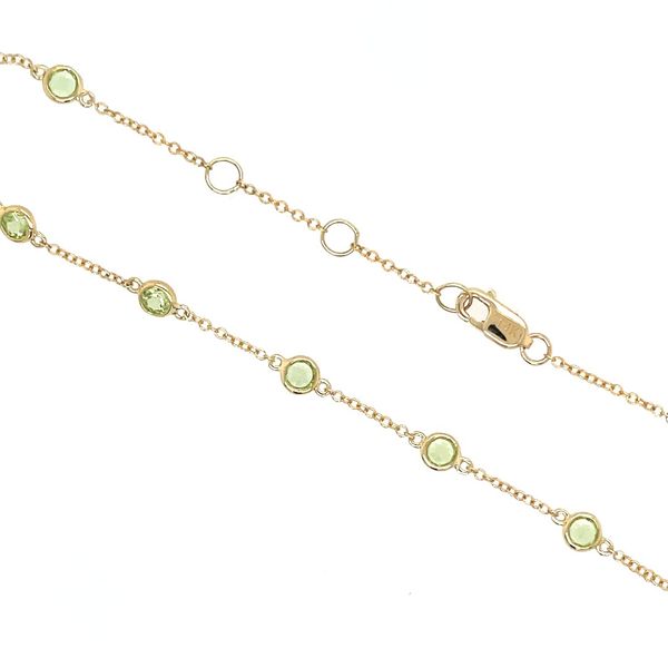 14K Yellow Gold Peridot Station Bracelet 1.08 CTW 7.5