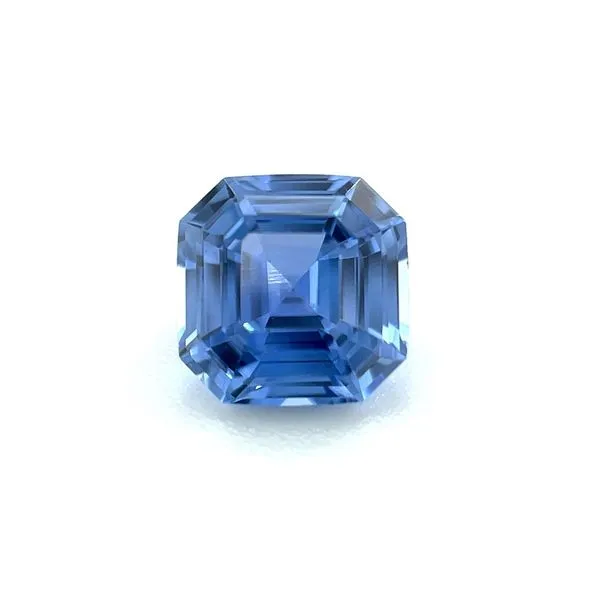 1.40 Carat Square Asscher Blue Ceylon Sapphire Franzetti Jewelers Austin, TX