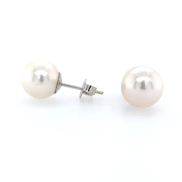 14KW Gold 8.5 - 9 mm Akoya Pearl Stud Earrings Image 2 Franzetti Jewelers Austin, TX