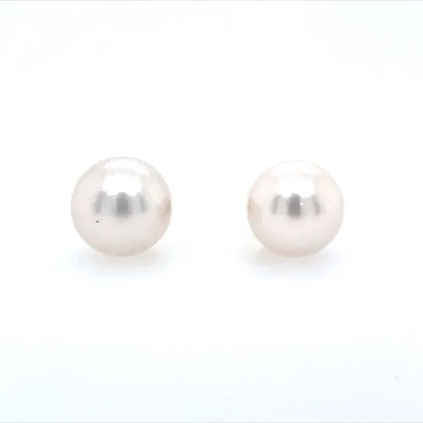 14KY Gold 8 mm Akoya Pearl Stud Earrings Image 2 Franzetti Jewelers Austin, TX
