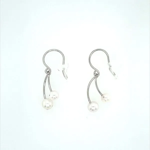 14KW Gold Double Akoya Pearl Dangle Earrings Franzetti Jewelers Austin, TX