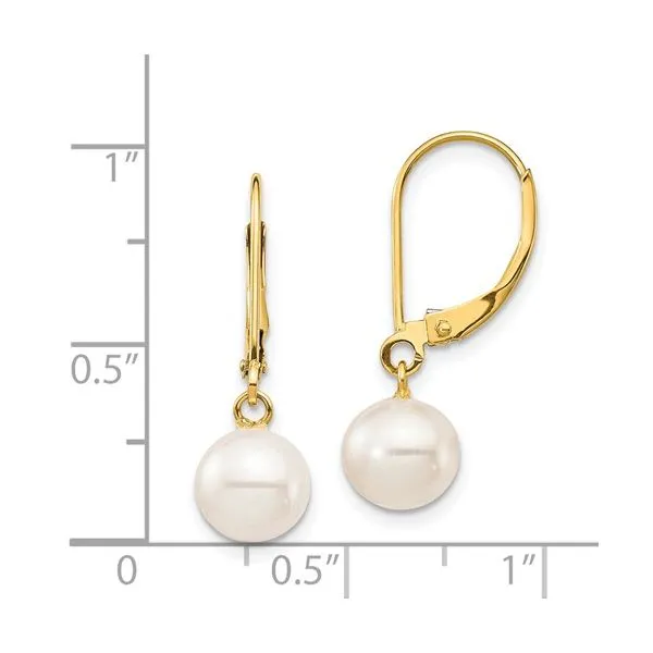 14KY Gold Fresh Water Pearl Dangle Earrings Image 3 Franzetti Jewelers Austin, TX