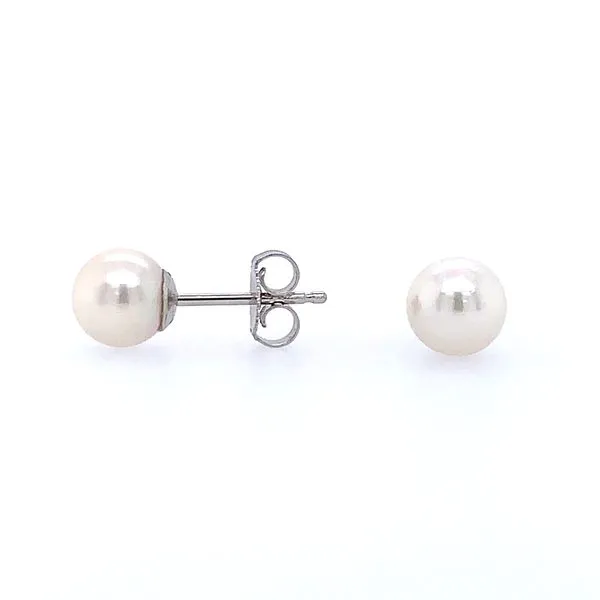 14KW Gold 6 - 6.5 mm Akoya Pearl Stud Earrings Image 2 Franzetti Jewelers Austin, TX