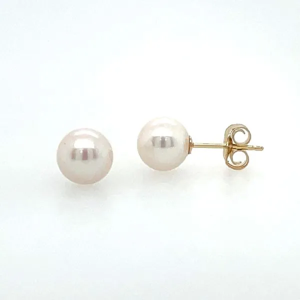 14KY Gold 6 - 6.5 mm White Fresh Water Pearl Stud Earrings Franzetti Jewelers Austin, TX