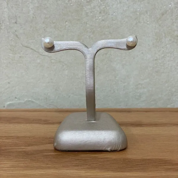 Sterling Silver 7 - 7.5 mm Freshwater Pearl Stud Earrings Image 2 Franzetti Jewelers Austin, TX