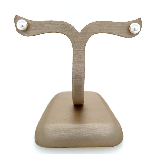 14KW Gold 5.1 mm Freshwater Pearl Stud Earrings Image 3 Franzetti Jewelers Austin, TX