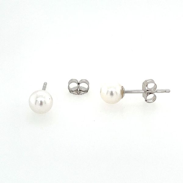 14KW Gold 5.1 mm Freshwater Pearl Stud Earrings Franzetti Jewelers Austin, TX