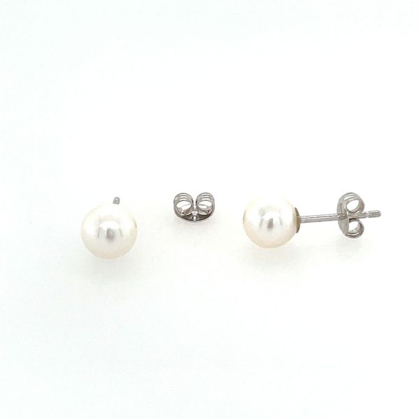Sterling Silver 6 - 6.5 mm Freshwater Pearl Stud Earrings Franzetti Jewelers Austin, TX
