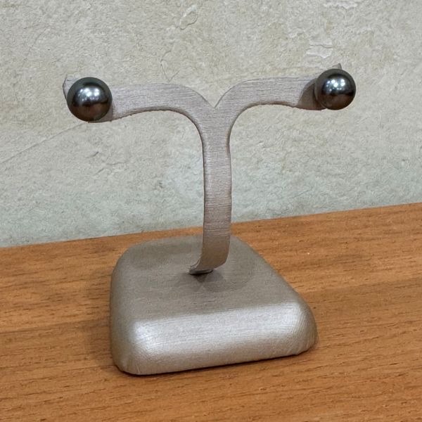 18KW Gold 9.3 mm Tahitian Black Pearl Stud Earrings Image 3 Franzetti Jewelers Austin, TX