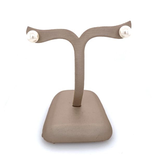 14KW Gold 7 - 7.5 mm Akoya Pearl Stud Earrings Image 2 Franzetti Jewelers Austin, TX