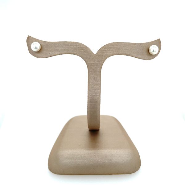 14KW Gold 4 - 4.5 mm Freshwater Pearl Stud Earrings Image 3 Franzetti Jewelers Austin, TX