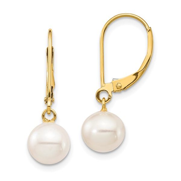 14KY Gold Fresh Water Pearl Dangle Earrings Franzetti Jewelers Austin, TX