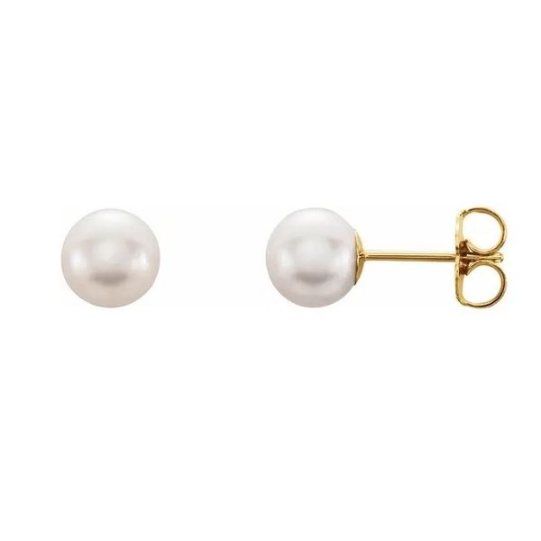 14KY Gold 6 - 6.5 mm Freshwater Pearl Stud Earrings Franzetti Jewelers Austin, TX