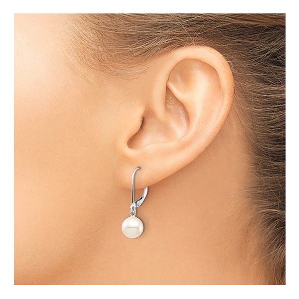 14KW Gold Fresh Water Pearl Dangle Earrings Image 2 Franzetti Jewelers Austin, TX