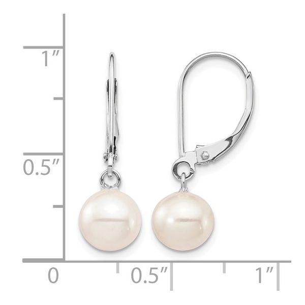 14KW Gold Fresh Water Pearl Dangle Earrings Image 4 Franzetti Jewelers Austin, TX