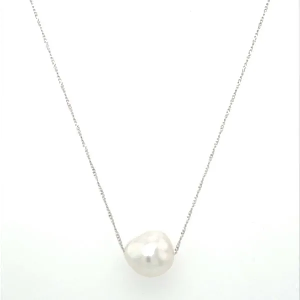 SS Necklace with 12 mm White South Sea Pearl 16