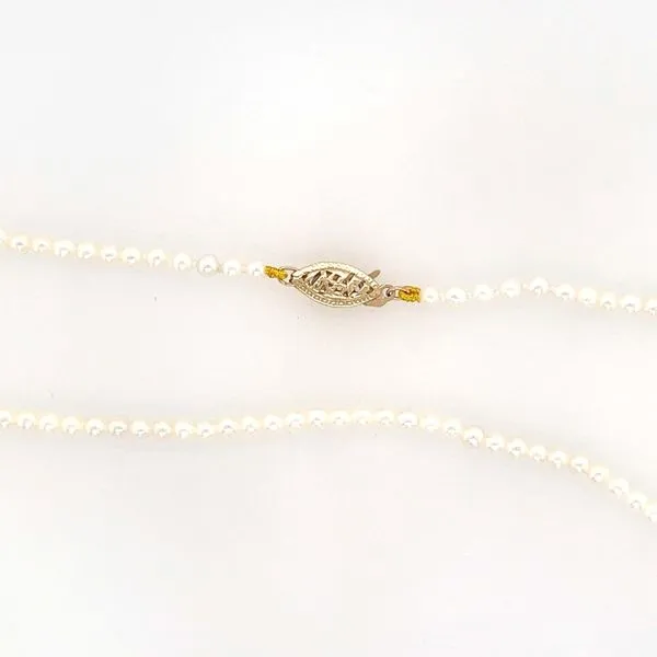 3 - 3.5 mm Freshwater Pearl Necklace for Youth with Yellow Gold Clasp 13.5