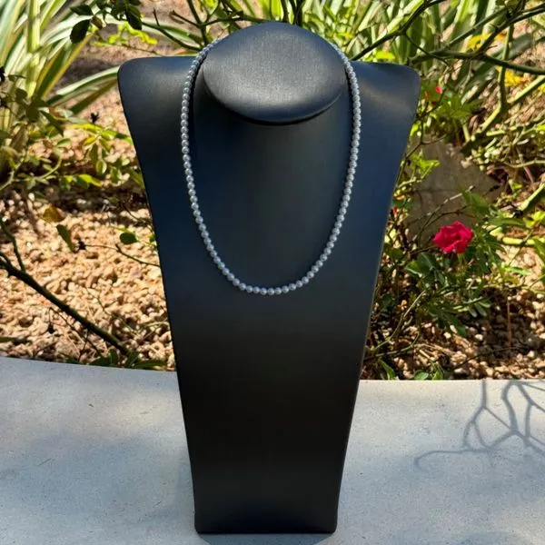 3 - 3.5 mm Freshwater Pearl Necklace for Youth with Yellow Gold Clasp 13.5
