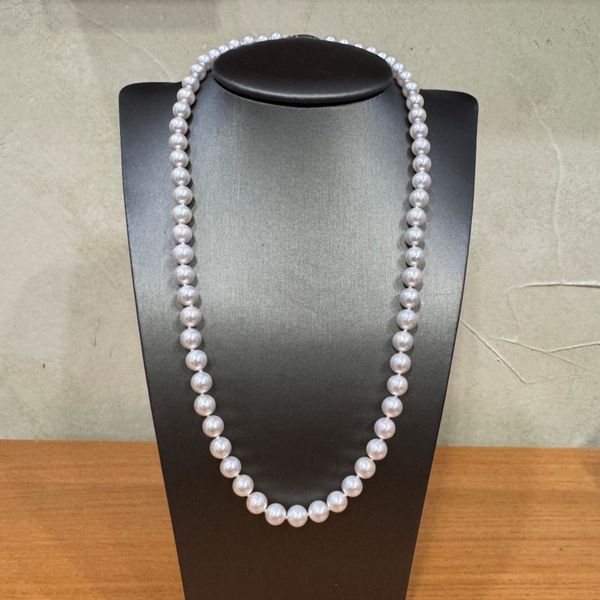 6 - 6.5 mm White Akoya Pearl Necklace with White Gold Clasp Image 5 Franzetti Jewelers Austin, TX