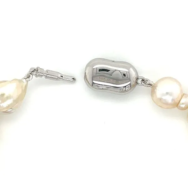 Baroque Shaped South Sea Pearl Bracelet with Silver Clasp 8