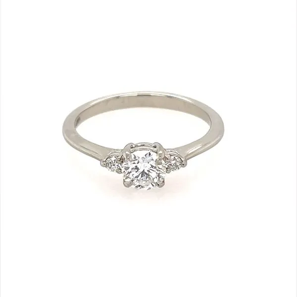 14KW Gold 3 Stone Engagement Ring with 0.52 Ct Round Lab Grown Diamond Image 3 Franzetti Jewelers Austin, TX