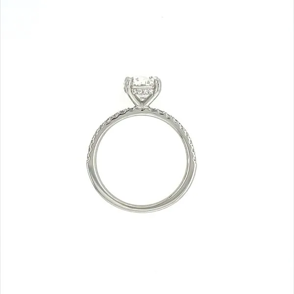 Platinum Hidden Halo Engagement Ring with 1.50 Ct Round Lab Diamond Image 5 Franzetti Jewelers Austin, TX