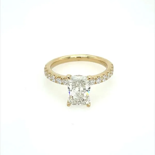 14KY Gold Hidden Halo Engagement Ring with 2.02 Ct Radiant Lab Diamond Image 4 Franzetti Jewelers Austin, TX