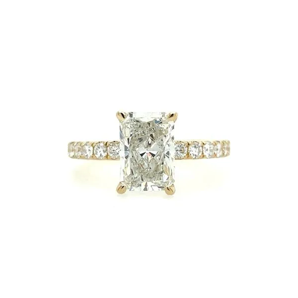 14KY Gold Hidden Halo Engagement Ring with 2.02 Ct Radiant Lab Diamond Franzetti Jewelers Austin, TX