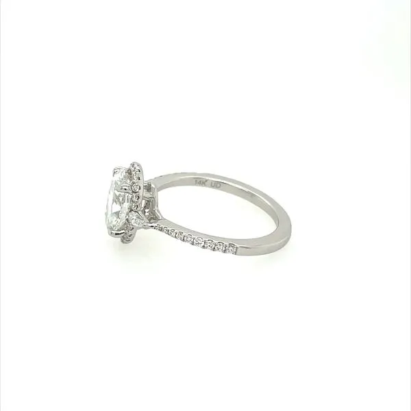 14KW Gold Halo Engagement Ring with 1.63 Ct Oval Lab Diamond Image 4 Franzetti Jewelers Austin, TX