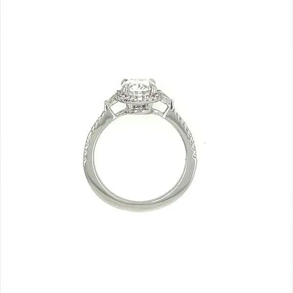 14KW Gold Halo Engagement Ring with 1.63 Ct Oval Lab Diamond Image 5 Franzetti Jewelers Austin, TX
