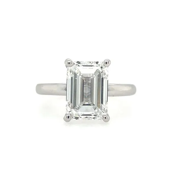 14KW Gold Solitaire Engagement Ring with 4.00 Ct Emerald Lab Diamond Franzetti Jewelers Austin, TX