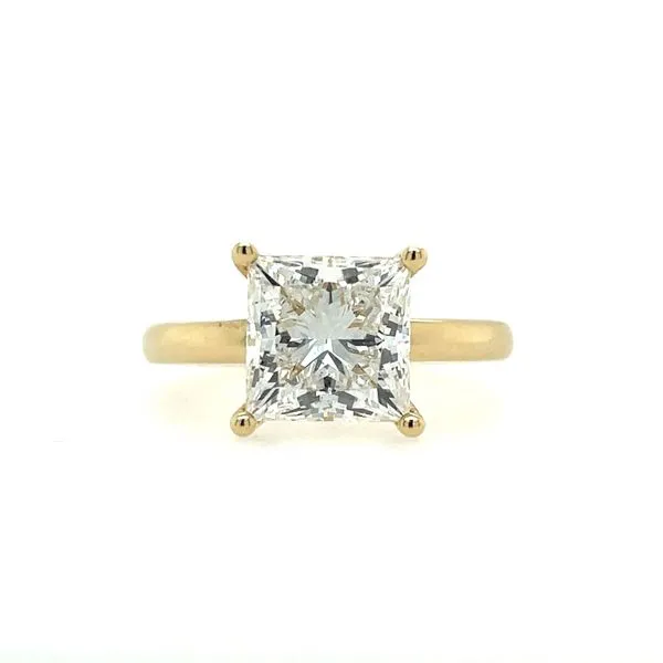 14KY Gold Solitaire Engagement Ring with 3.01 Ct Princess Lab Diamond Franzetti Jewelers Austin, TX