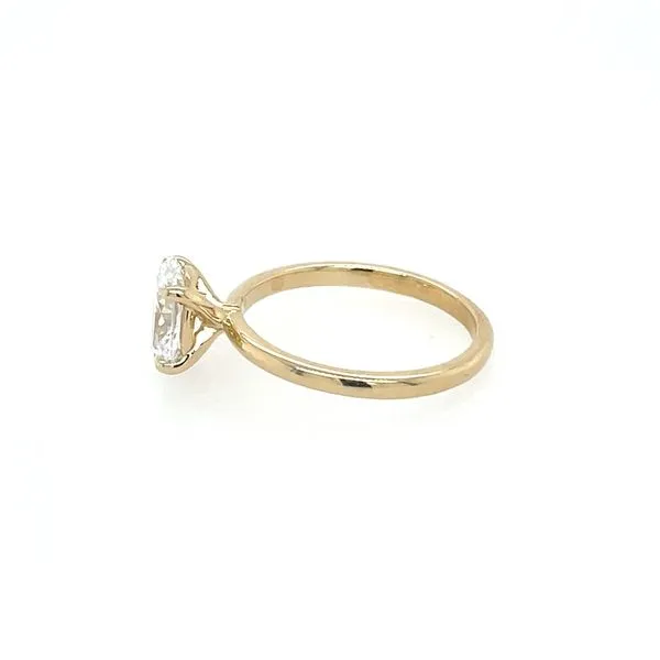 14KY Gold 4 Prong Solitaire Engagement Ring with 1.51 Ct Oval Lab Diamond Image 4 Franzetti Jewelers Austin, TX