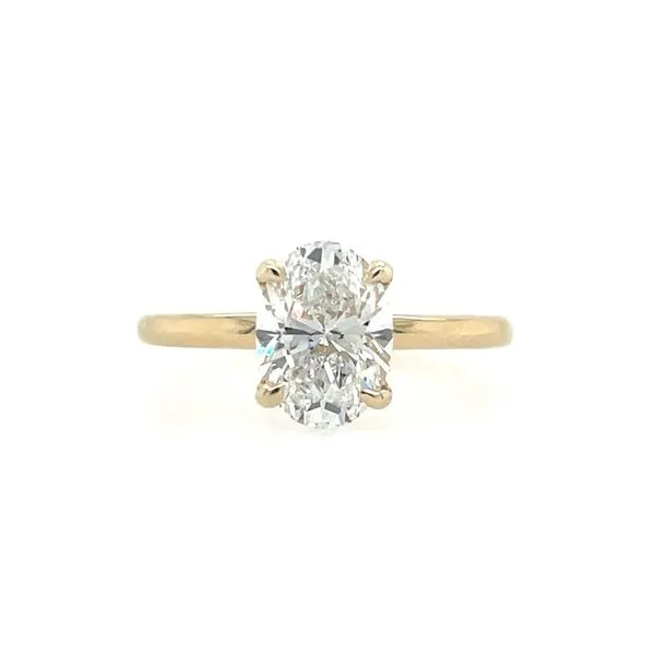 14KY Gold 4 Prong Solitaire Engagement Ring with 1.51 Ct Oval Lab Diamond Franzetti Jewelers Austin, TX