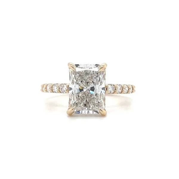 14KY Gold Hidden Halo Engagement Ring with 2.77 Ct Radiant Lab Diamond Franzetti Jewelers Austin, TX
