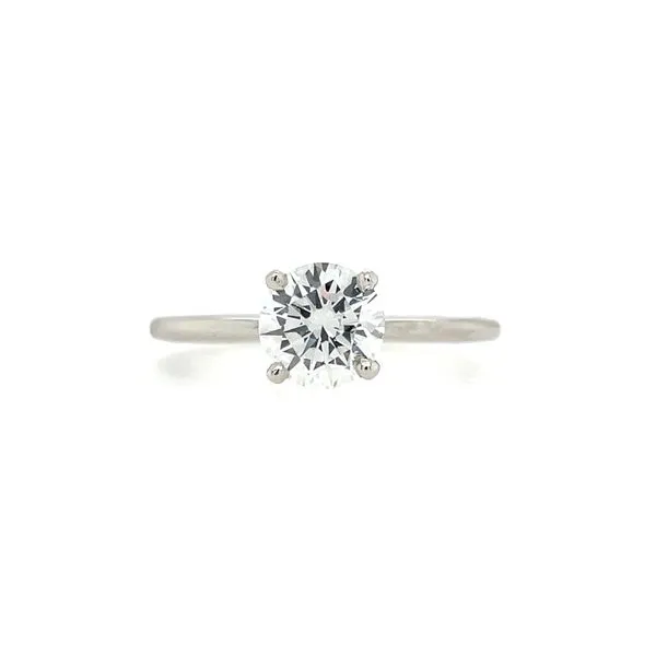 Platinum 4 Prong Solitaire Engagement Ring with 1.02 Ct Round Lab Diamond Franzetti Jewelers Austin, TX