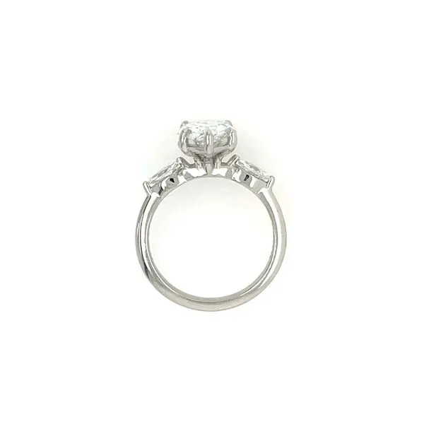 Platinum 3 Diamond Engagement Ring with 3.01 Ct Pear Lab Diamond & Marquises Image 5 Franzetti Jewelers Austin, TX